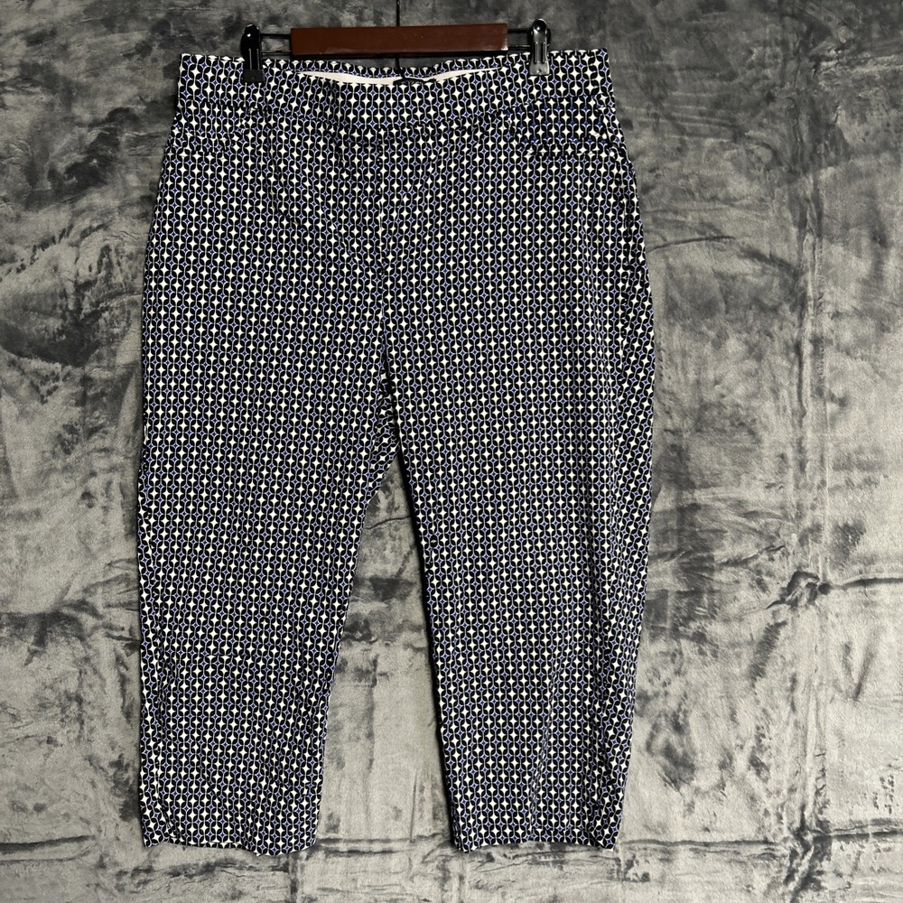Roz & Ali Women's 18  Pull On Capri Pants‎ Comfort Stretch Geometric Preppy